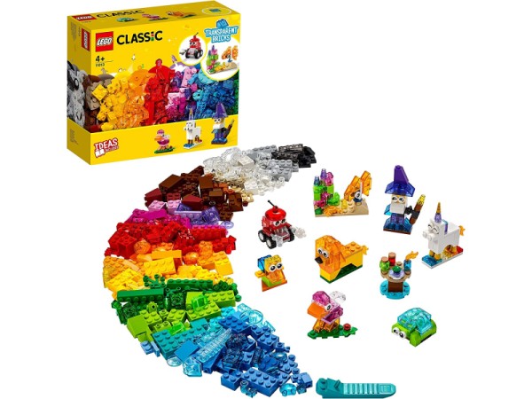 LEGO Classic - Kreativ-Bauset mit durchsichtigen Steinen, 500 Teile (11013)