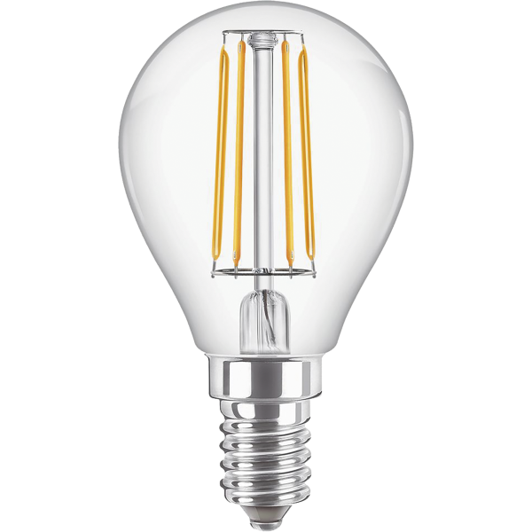 LED-Tropfenlampe Philips ''Classic'', E14, 4,3W, 2700K, 470lm, 230V, klar