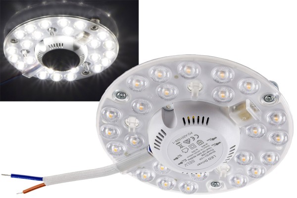 LED Umrüstmodul "UM12nw" für Leuchten / Ø125mm, 12W, 1300lm, 4000K, Magnethalter