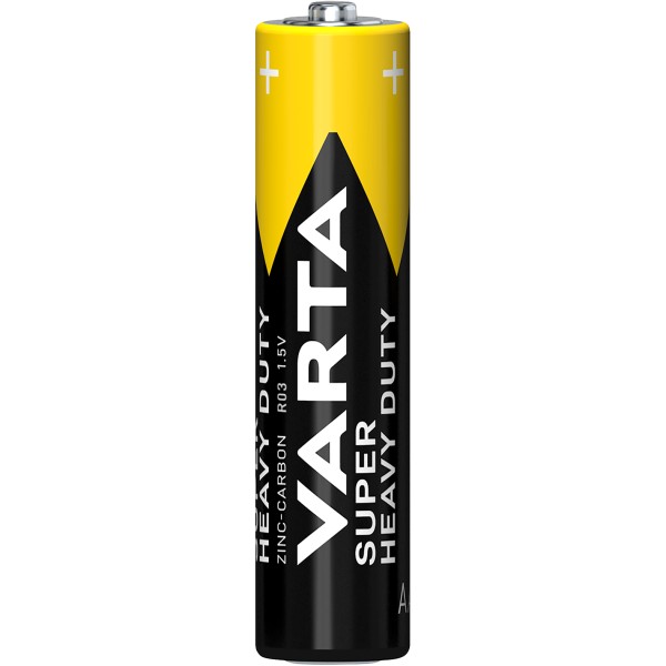 Micro-Batterie VARTA ''Super Heavy Duty'' Zink-Kohle, Typ AAA, R03, 1,5V, 4er-Pack