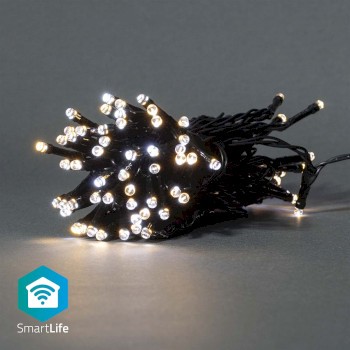 SmartLife Weihnachtsbeleuchtung | Schnur | Wi-Fi | Warm bis kühlen weiß | 50 LED's | 5.00 m | Androi