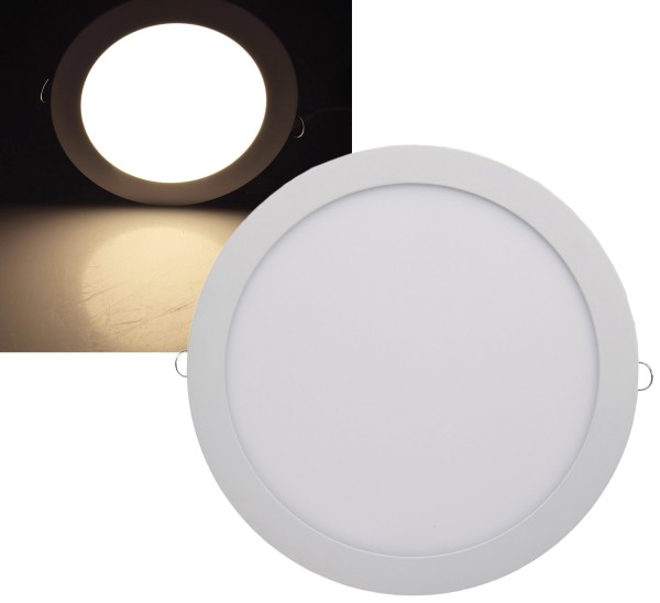 LED Licht-Panel "QCP-30R", Ø 30cm / 230V, 24W, 2140 Lumen, 2900K / warmweiß