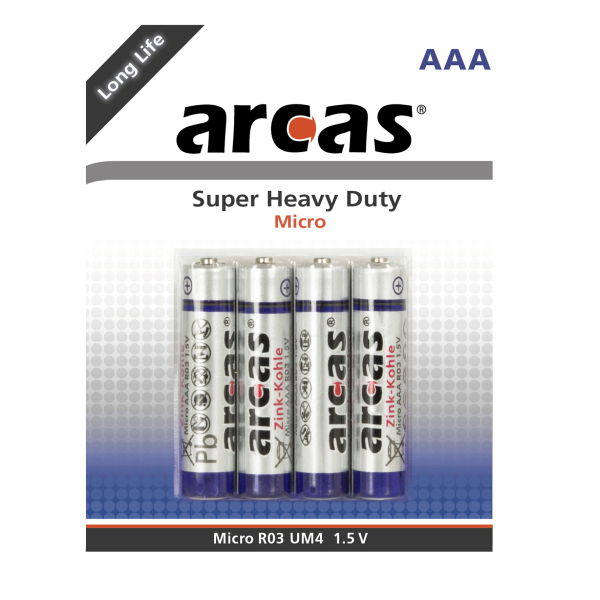 Micro-Batterie Super Heavy Duty 1,5V, Typ AAA/R03, 4er-Pack