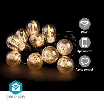 SmartLife-Dekorationsleuchten | Party-Lichter | Wi-Fi | Warmweiss | 10 LED's | 9.00 m | Android? | L