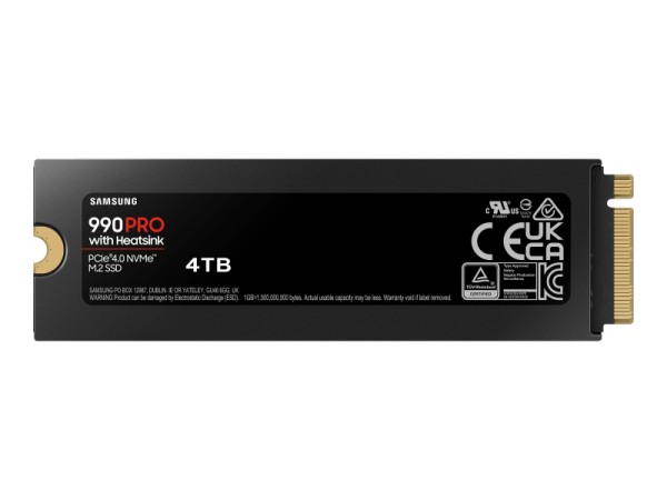 Samsung 990 Pro SSD Heatsink 4TB M.2 NVMe MZ-V9P4T0CW