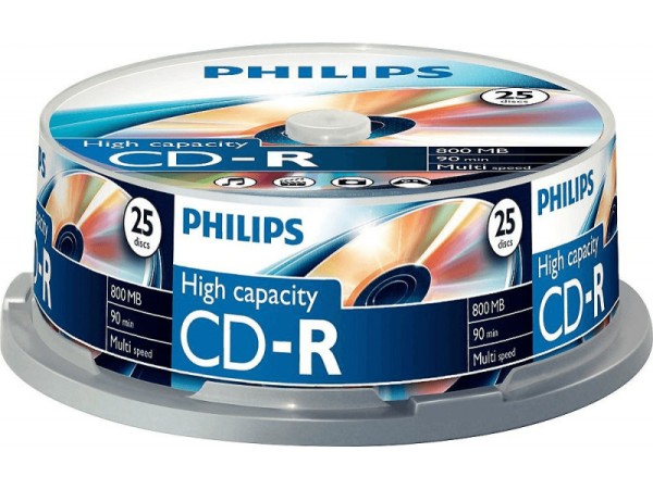 CD-R Philips 800MB 25er Spindel Multi Speed CR8D8NB25/00