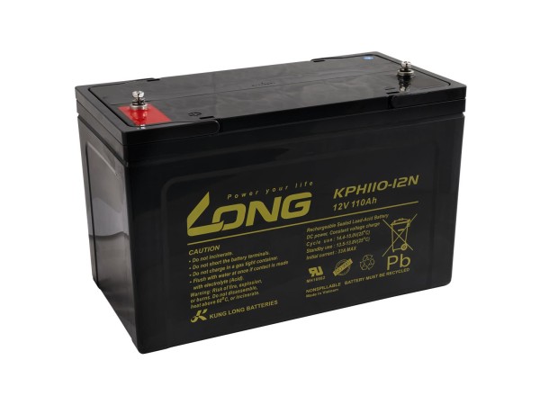 Bleiakku KUNG LONG ''KPH110-12N'', 12V/110 Ah, 338x227x170 mm, 32,5 kg