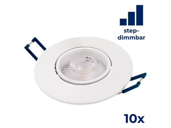 LED-Einbauleuchte McShine ''EL-313D'' 4,5W, 450lm, 3000K, step-dimmbar, 10er-Pack