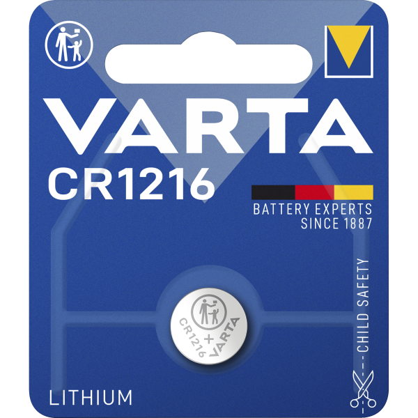 Lithium-Knopfzelle VARTA ''Electronics'', CR 1216, 25mAh, 3V, 1er-Blister