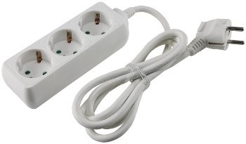 Schutzkontakt-Steckdosenleiste 3-fach - 3600W, 1,4mKabel, weiß