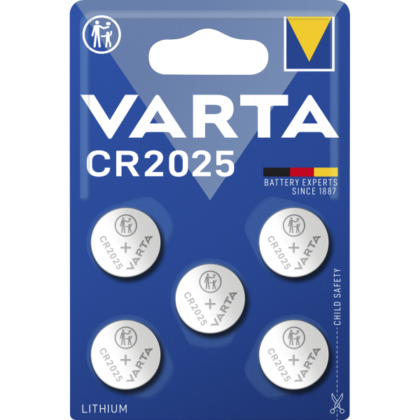 Lithium-Knopfzelle VARTA ''Electronics'' CR2025, 3V, 5er-Pack