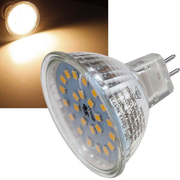 LED Strahler MR16 "H55 SMD" / 120°, 3000k, 420lm, 12V/4W, warmweiß