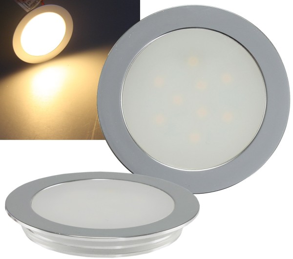 LED Einbauleuchte "EBL Slim WW" / IP67,1W, 50lm, Alu matt, warmweiß, Ø55mm