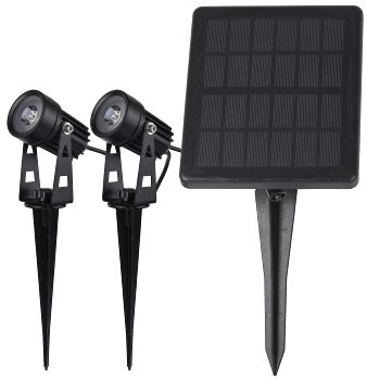 Gartenstrahler Set Solar mit 2 Spots