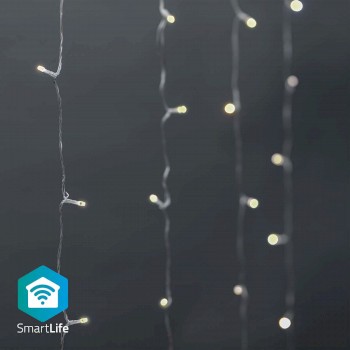 SmartLife Weihnachtsbeleuchtung | Vorhang | Wi-Fi | Warmweiss | 200 LED's | 3.00 m | Android? / IOS