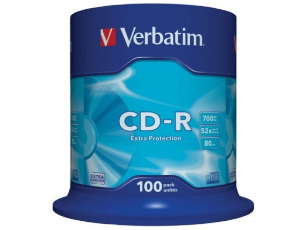 CD-R 80 Verbatim 52x DL 100er Cakebox 43411