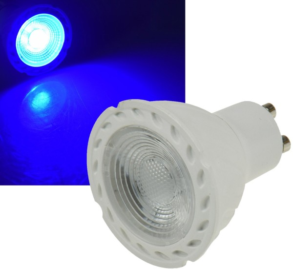 LED Strahler GU10 "LDS-50" blau / 38°, 230V/5W