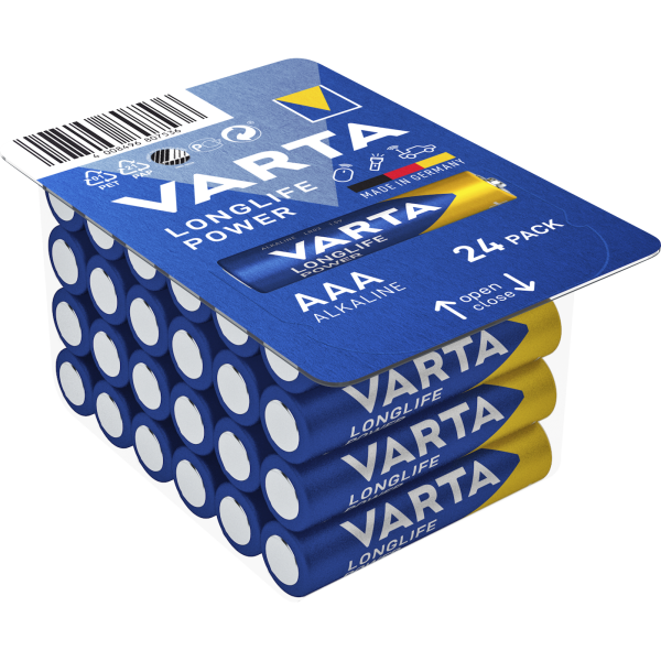 Micro-Batterie VARTA ''Longlife Power'', Alkaline, 1,5V, Typ AAA/LR03, 24er-Haushaltspack