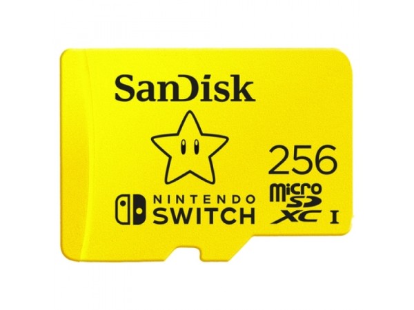 256 GB MicroSDXC SANDISK for Nintendo Switch R100/W90 - SDSQXAO-256G-GNCZN