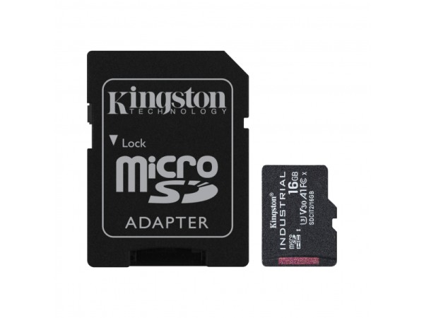 Kingston 16GB Industrial microSDHC C10 A1 pSLC Card+ SD-Adapter SDCIT2/16GB