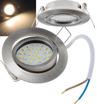 LED-Einbauleuchte "Flat-26" warmweiß - 80x26mm, 3W, 370lm, Edelstahl gebürstet