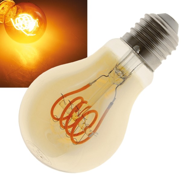 LED Glühlampe E27 "Vintage G70" / 2200k, 249lm, 230V/4W, warmweiß/amber