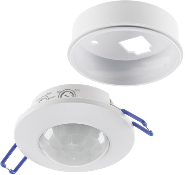 Decken-Einbau-Bewegungsmelder 360° FLAT / LED geeignet, 8m Detektion, weiß,80x30mm