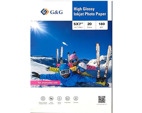 G&G Fotopapier, 13x18cm, 180g/qm, einseitg, 20 Blatt