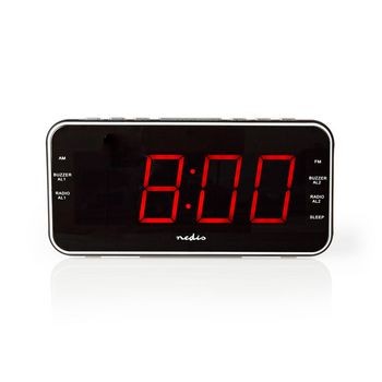 Digital-Wecker-Radio | LED-Anzeige | 1x 3,5 mm Audio-Eingang | Zeitprojektion | AM / FM | Snooze-Fun