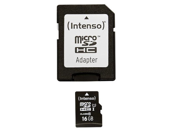 MicroSDHC 16GB Intenso Premium CL10 UHS-I +Adapter Blister