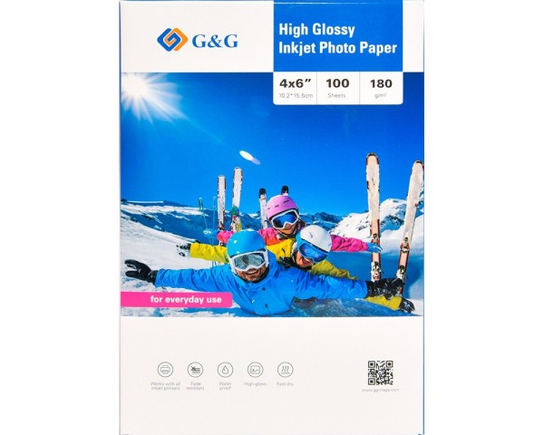 G&G Fotopapier, 10x15cm, 180g/qm, einseitg, 100 Blatt