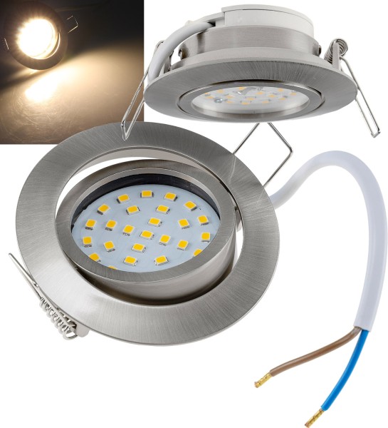 LED-Einbauleuchte "Flat-32" warmweiß / 80x32mm, 5W, 590lm, Edelstahl gebürstet