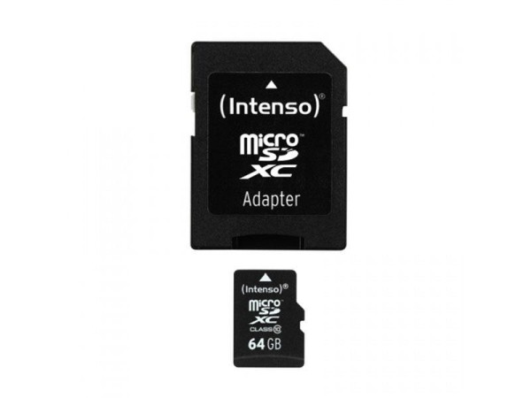 MicroSDXC 64GB Intenso +Adapter CL10 Blister