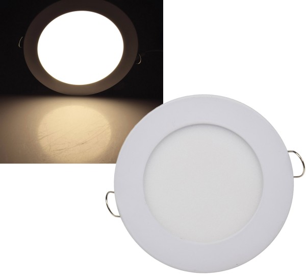 LED Licht-Panel "QCP-12R", Ø 12cm / 230V, 6W, 503 Lumen, 2900K / warmweiß