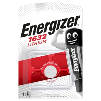 Lithium-Knopfzelle CR1632 | 3 V DC | 130 mAh | vorgeladen | 1-Blister | Verschiedene Geräte | Silber