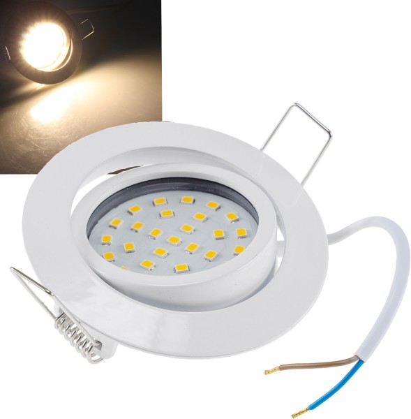 LED-Einbauleuchte "Flat-32" warmweiß / 80x32mm, 5W, 590lm, weißes Gehäuse