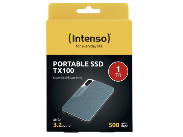 Intenso Externe SSD TX100 1TB USB 3.2 Gen 1x1 Grau/Blau 3826460