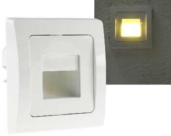 LED-Einbauleuchte DELPHI "COB" weiß - 80x80mm, 3000k, warmweiß, 55 Lumen