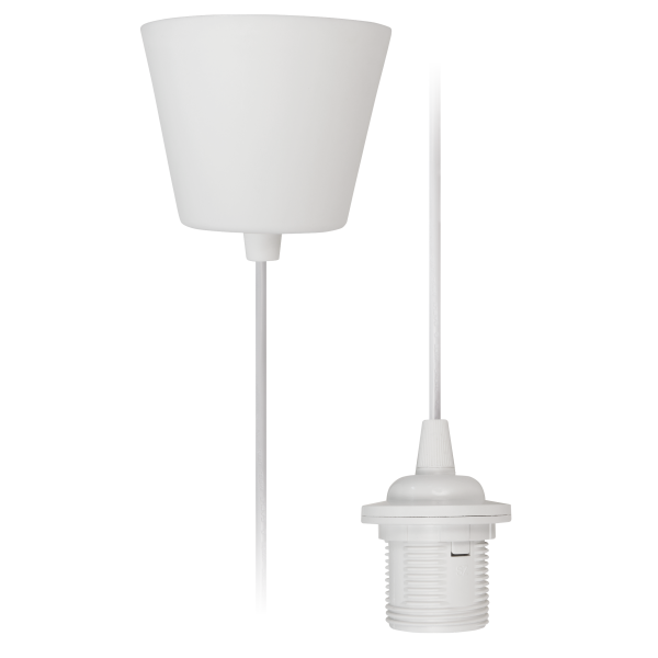 Lampenaufhängung McShine, E27 Fassung, weiß, 230V, 1,2m Kabel