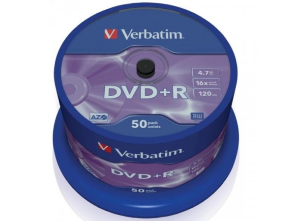 DVD+R 4.7GB Verbatim 16x 50er Cakebox 43550