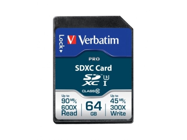 Verbatim PRO Flash-Speicherkarte 64GB SDXC Cl.10 47022