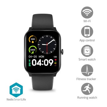 SmartLife-Uhr | LCD | IP68 | Maximale Betriebszeit: 14400 min | Android? / IOS | Schwarz