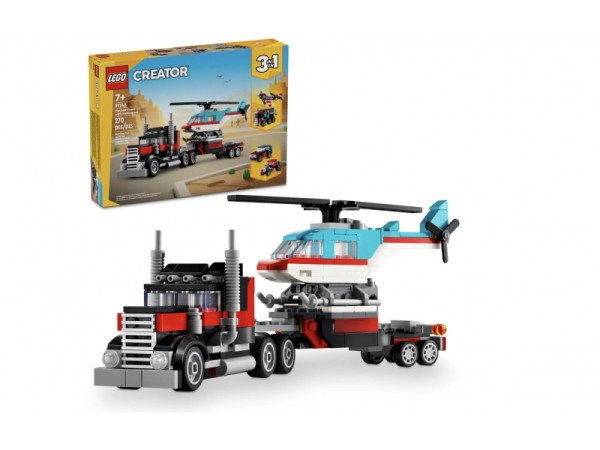 LEGO Creator 3-in-1 Tieflader mit Hubschrauber (31146)