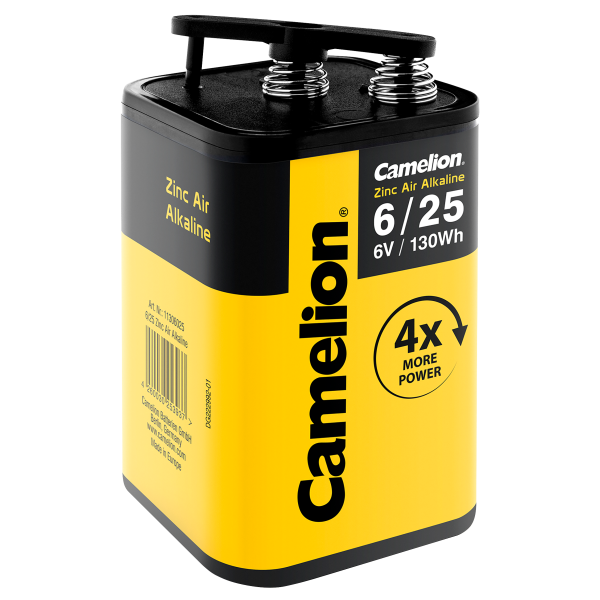 Blockbatterie Zink-Luft Batterie CAMELION, Alkaline, 6V, 4LR25, 25Ah,