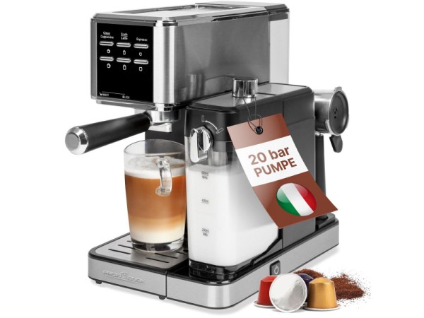 ProfiCook Espresso-Kaffeemaschine mit Milchschäumfunktion PC-ES-KA 1266