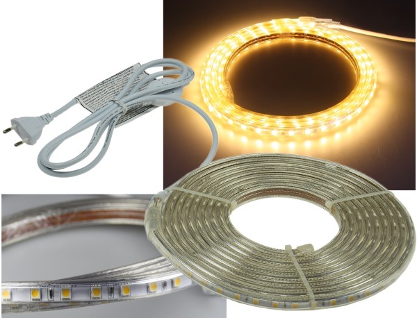 LED-Stripe "Ultra-Bright" 230V, 5,0m / 600 Lumen/Meter, warmweiß