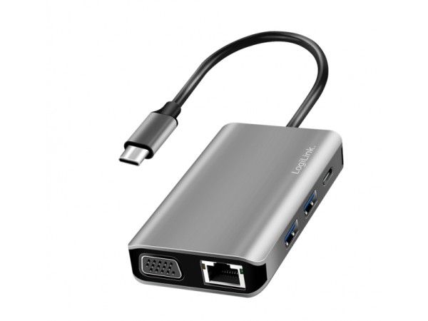 LogiLink USB 3.2 Gen1-Dockingstation USB-C 7-Port PD Anthrazit UA0410