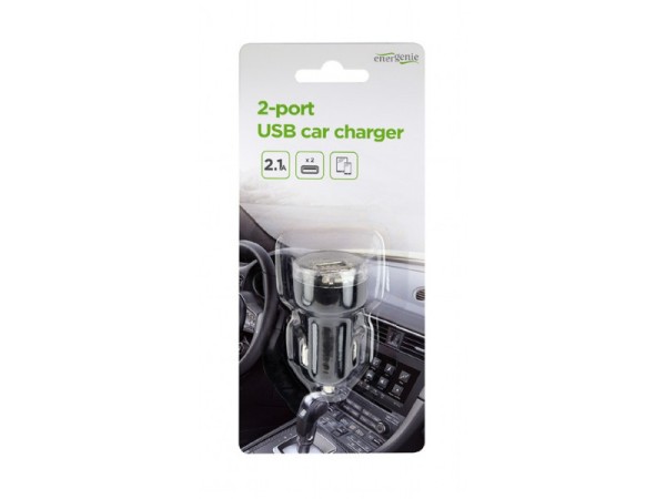 EnerGenie 2-Port-USB-Autoladegerät 2,1 A schwarz EG-U2C2A-CAR-02