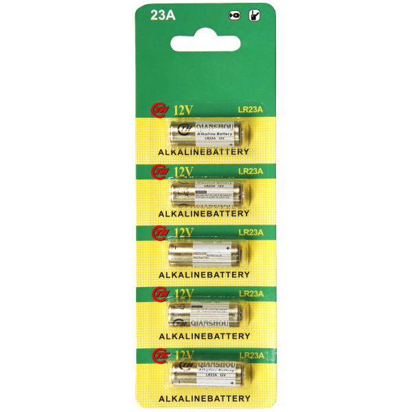 Batterie A23, 12V, 28x10mm, Alkaline, 5er-Blister