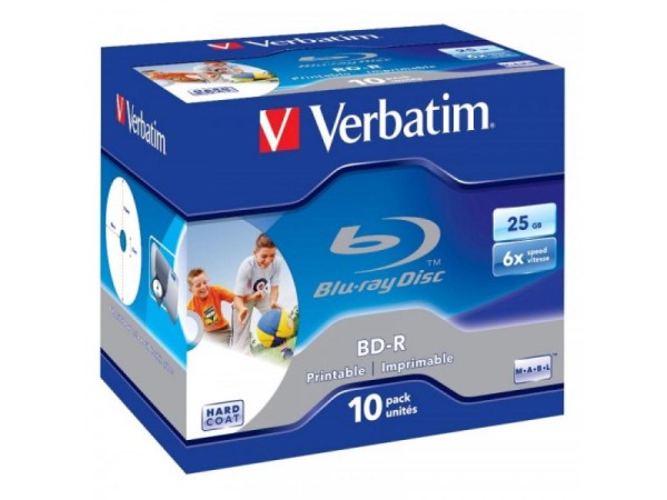 BD-R 25GB Verbatim 6x Inkjet white Full Surface 10er Jewel Case 43713